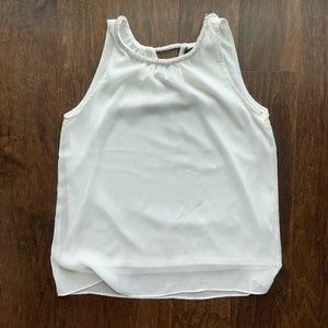 BEDO blouse tank with beaded neckline white. Size XS.